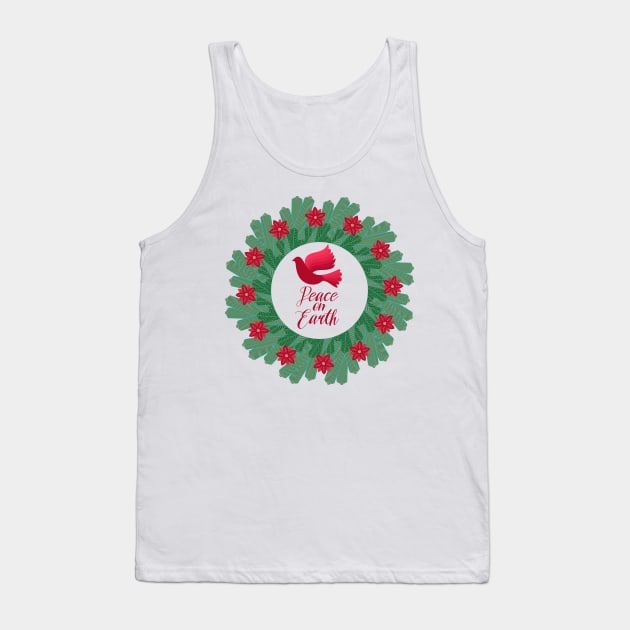 A festive Advent wreath and the inscription "Peace on Earth" Tank Top by Reformer